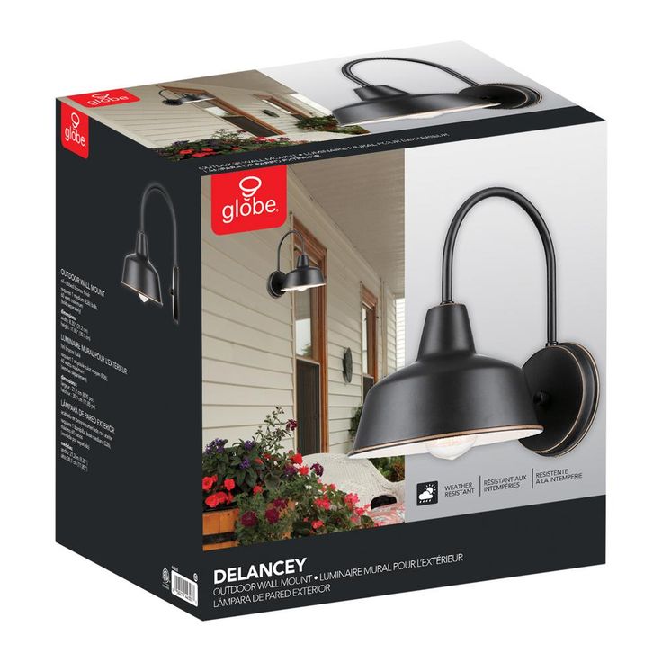 Delancey 1-Light Oil Rubbed Bronze and White Outdoor/Indoor Wall Lantern Sconce