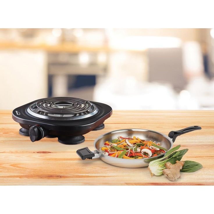 Single Burner 28 in. Black Electric Burner