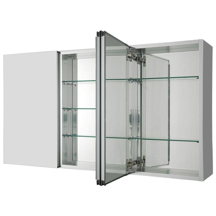 Pegasus 36 in. W x 31 in. H Rectangular Aluminum Medicine Cabinet with Mirror