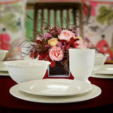Scallop Crest 16-Piece Casual White Ceramic Dinnerware Set (Service for 4)