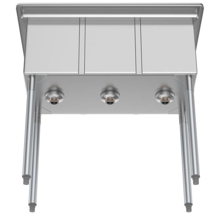 Freestanding Stainless Steel 36 in. 2-Hole Triple Bowl Commercial Kitchen Sink