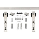 8 ft. Satin Nickel Standard Style Rollers Barn Door Hardware Kit - Super Arbor