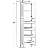 Home Decorators Collection Grayson 24 in. W x 24 in. D x 84 in. H Assembled Plywood Pantry Kitchen Cabinet in Pearl Gray with 4ROT Soft Close