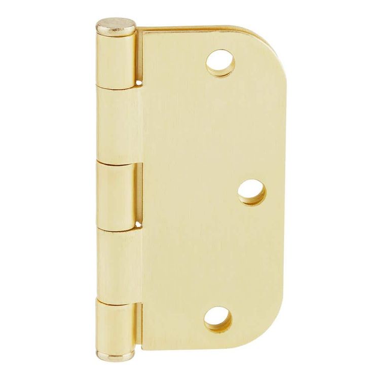 3-1/2 in. x 5/8 in. Radius Satin Brass Door Hinge Value Pack (48-Pack)