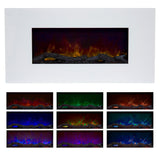 36 in. Color Changing LED Electric Fireplace in White - Super Arbor