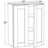 Home Decorators Collection Washington Vesper White Plywood Shaker Assembled Wall Kitchen Cabinet Soft Close 24 in W x 12 in D x 30 in H