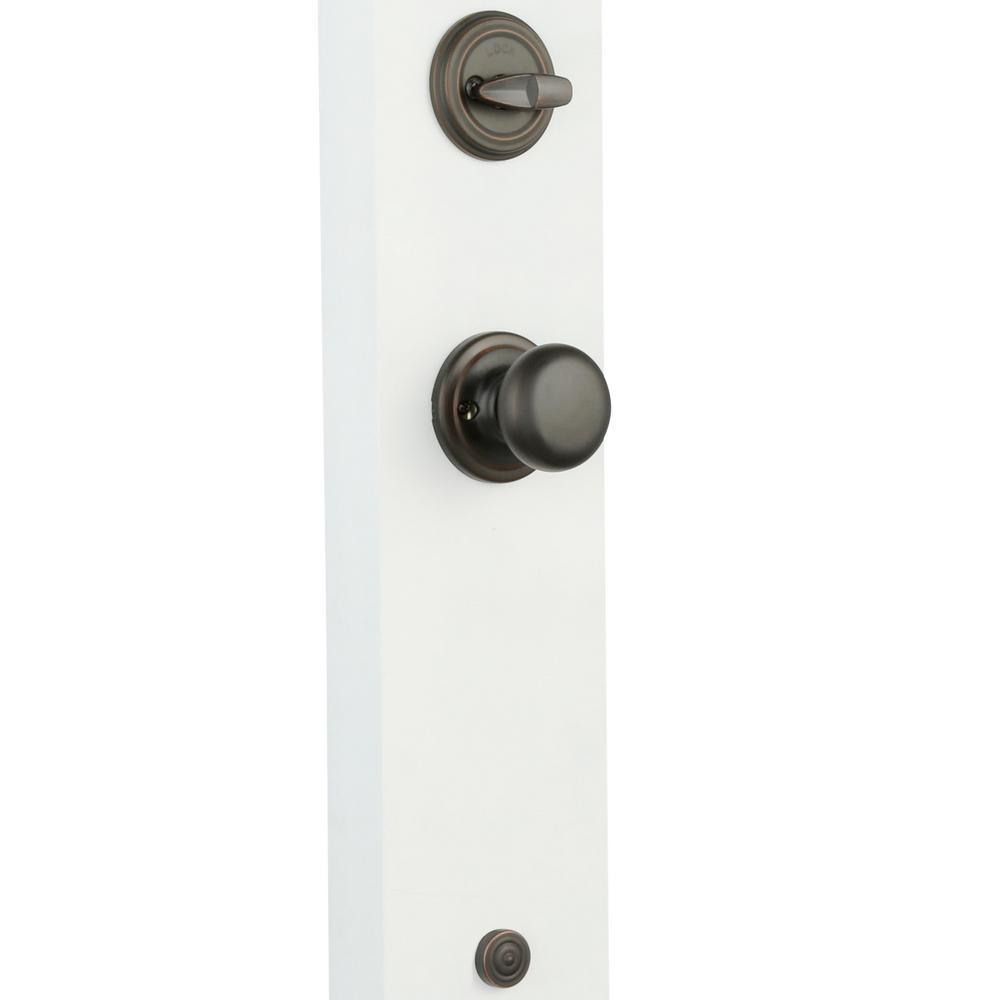 Hawthorne Venetian Bronze Single Cylinder Door Handleset with Juno Door Knob Featuring SmartKey Security - Super Arbor