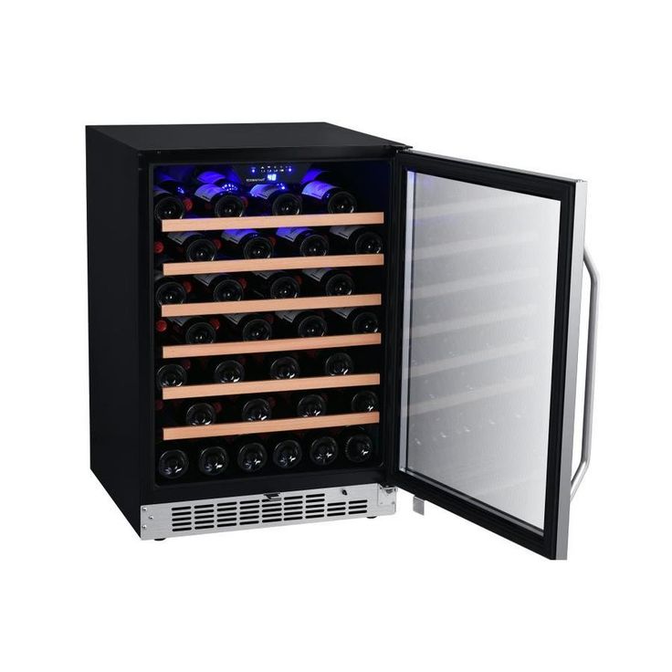 EdgeStar 53-Bottle Capacity Stainless Steel Built-In/Freestanding Wine Chiller