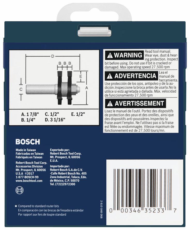 Bosch 1-7/8-in Carbide-Tipped Tongue and Groove Router Bit