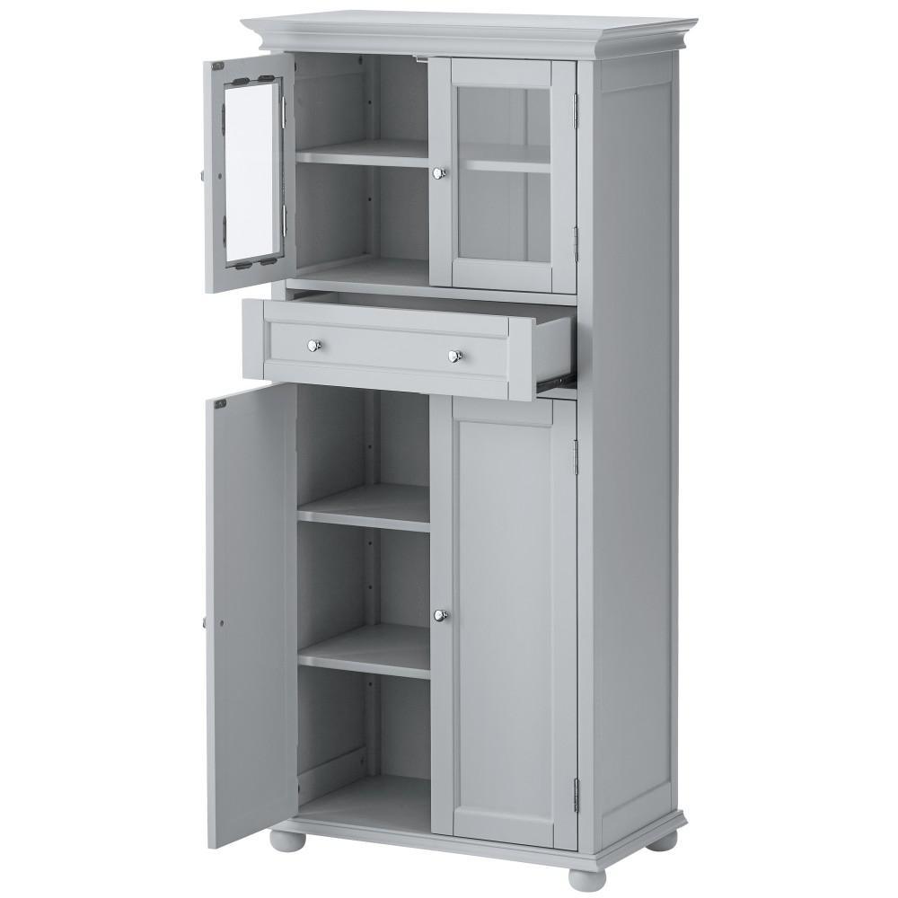 Hampton Harbor 25 in. W 4-Door Tall Cabinet in Dove Grey - Super Arbor