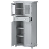 Hampton Harbor 25 in. W 4-Door Tall Cabinet in Dove Grey - Super Arbor