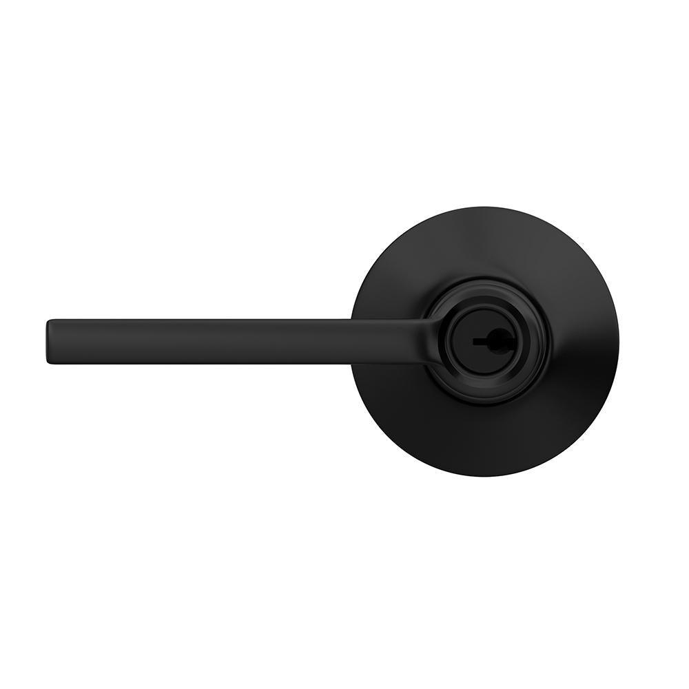 Latitude Matte Black Keyed Entry Door Lever - Super Arbor