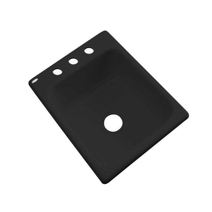Crisfield Drop-In Acrylic 17 in. 3-Hole Single Bowl Entertainment Sink in Black