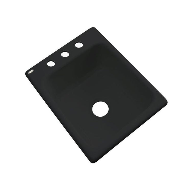 Crisfield Drop-In Acrylic 17 in. 3-Hole Single Bowl Entertainment Sink in Black