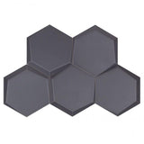 Magen Leveled-Hex Dark Gray Matte Ceramic Hexagon Tile