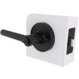 Highland Matte Black Bed and Bath Door Lever with Round Rose