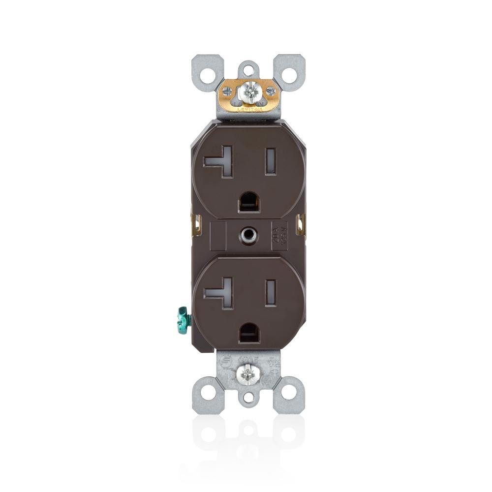 20 Amp Residential Grade Self Grounding Tamper Resistant Duplex Outlet, White - Super Arbor