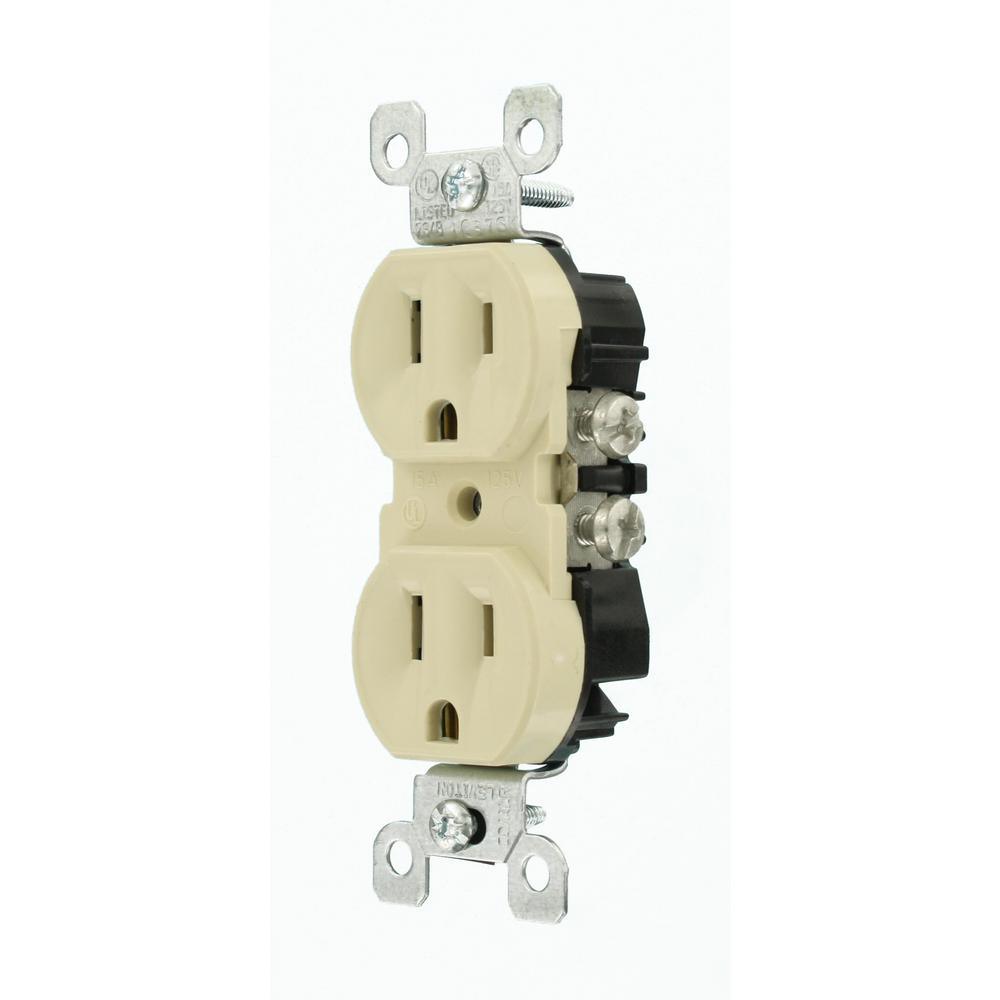 15 Amp CO/ALR Duplex Outlet, Ivory - Super Arbor