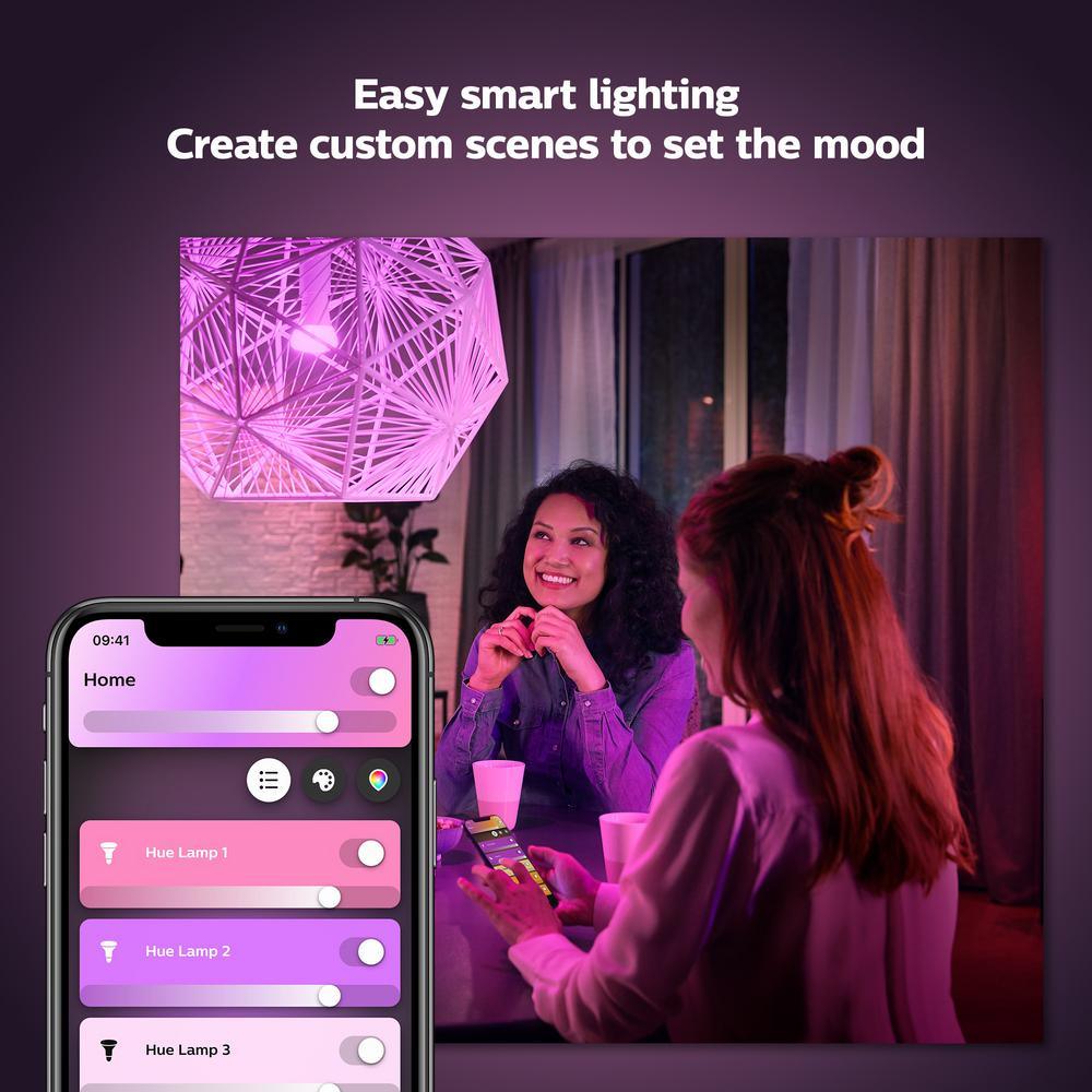 White and Color Ambiance A19 LED 60W Equivalent Dimmable Smart Wireless Light Bulb with Bluetooth - Super Arbor
