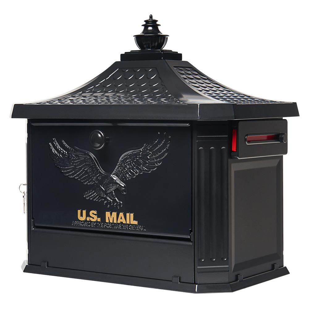 Hamilton Premium, Large, Locking, Aluminum, Post Mount Mailbox, White - Super Arbor