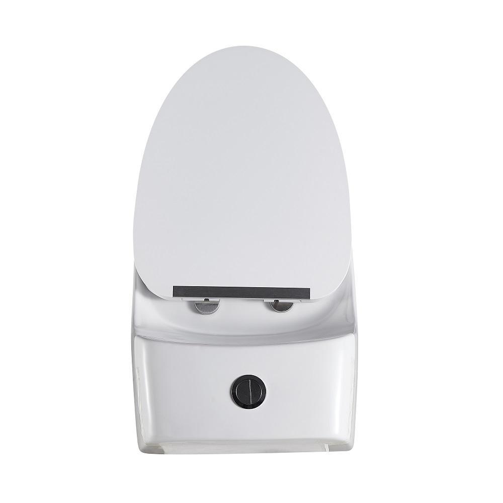 1-Piece 1.28 GPF Dual Flush High Efficiency Elongated Toilet in White, Seat Included - Super Arbor