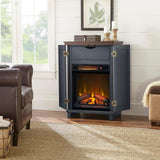 Marshfield 25 in. Freestanding Wall Mantel Electric Fireplace in Dark Blue - Super Arbor