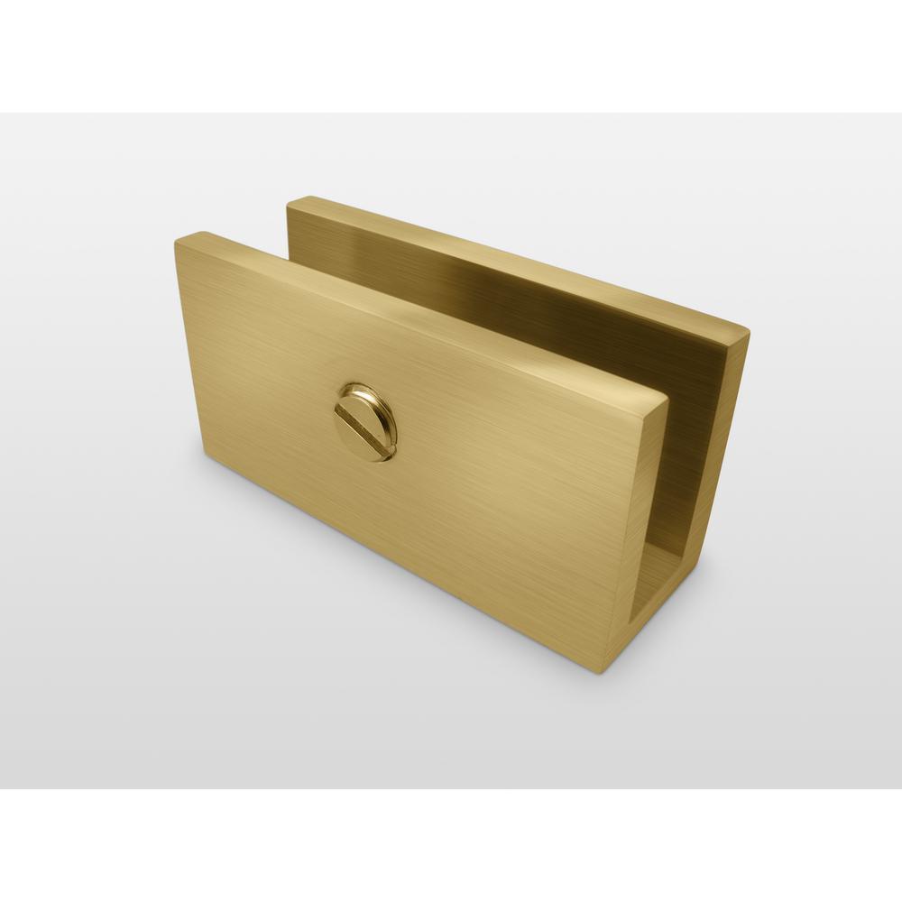 34 in. x 58 in. Frameless Glass Hinged Bathtub Door in Satin Brass - Super Arbor