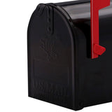 Elite Medium, Steel, Post Mount Mailbox, Black - Super Arbor