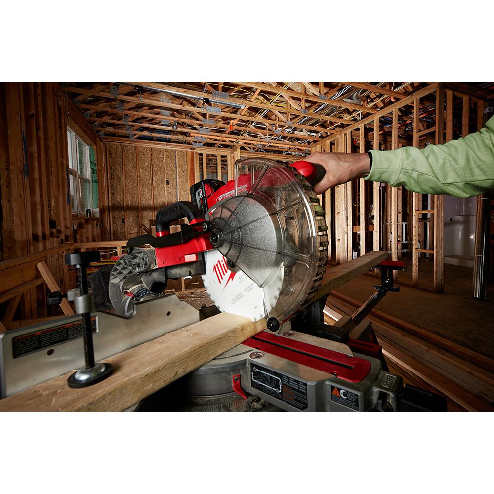 M18 FUEL 18-Volt Lithium-Ion Brushless Cordless 10 in. Dual Bevel Sliding Compound Miter Saw Kit with Extra Blade - Super Arbor