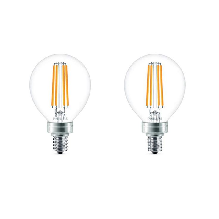 Philips 40-Watt Equivalent G16.5 LED Light Bulb Soft White Globe (2-Pack)