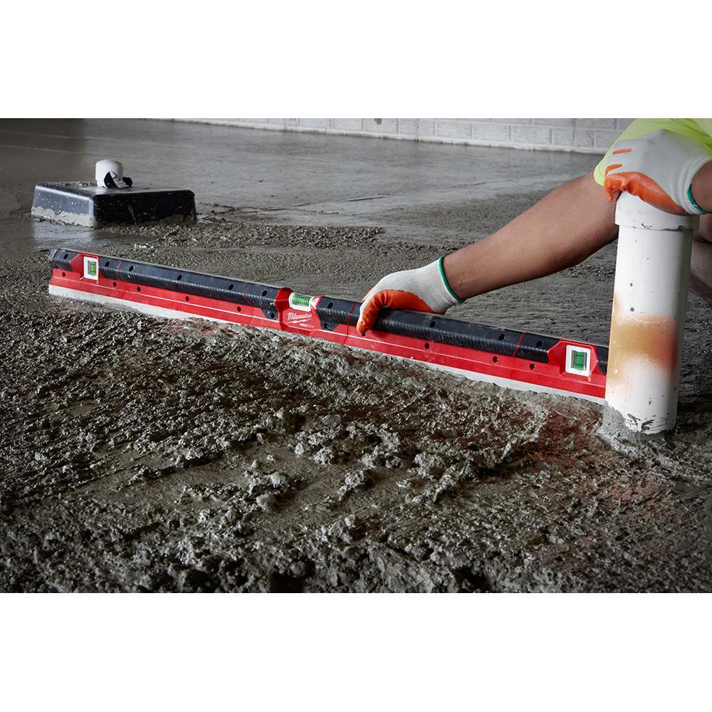 48 in. Concrete Screed Level w/ 150 ft. Extra Bold Large Capacity Chalk Reel - Super Arbor