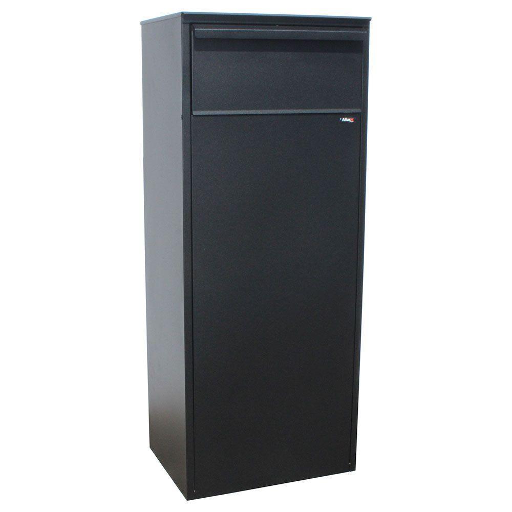 Black Freestanding Locking Mail/Parcel Drop Box - Super Arbor