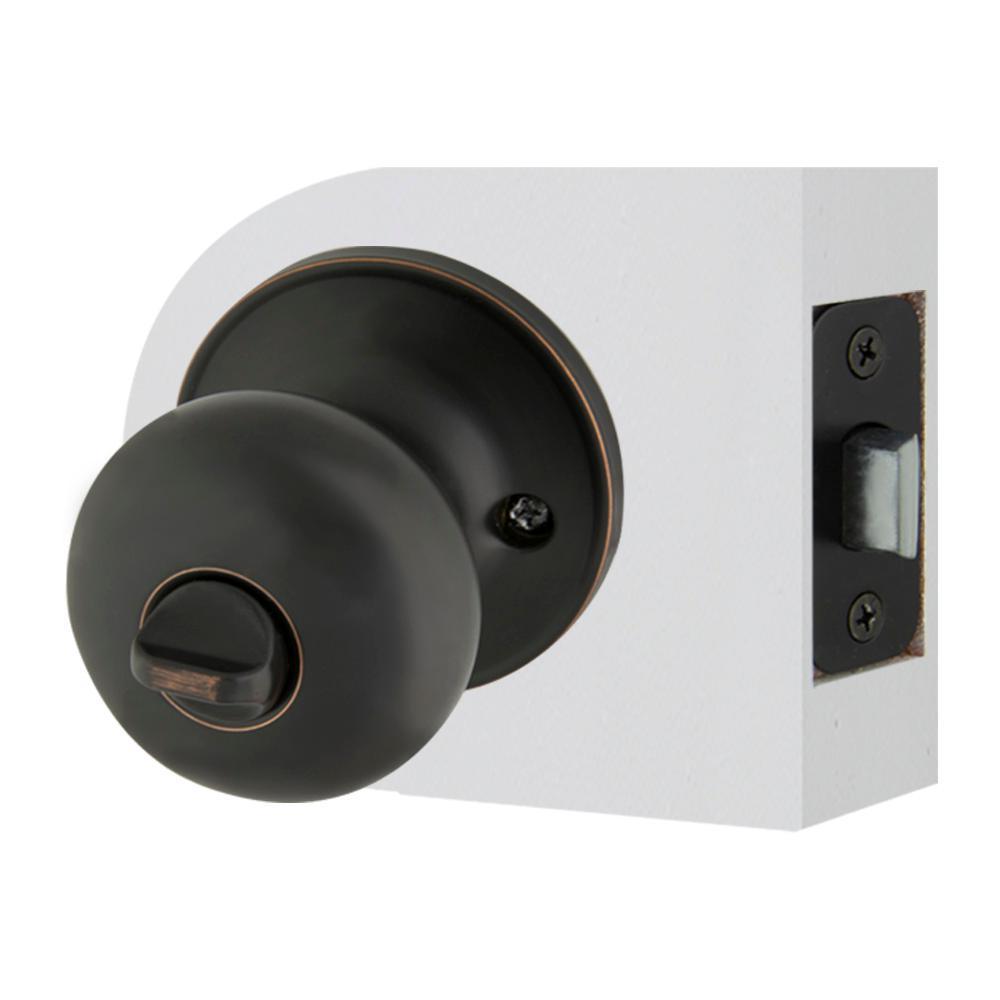 Round Aged Bronze Bed and Bath Door Knob - Super Arbor