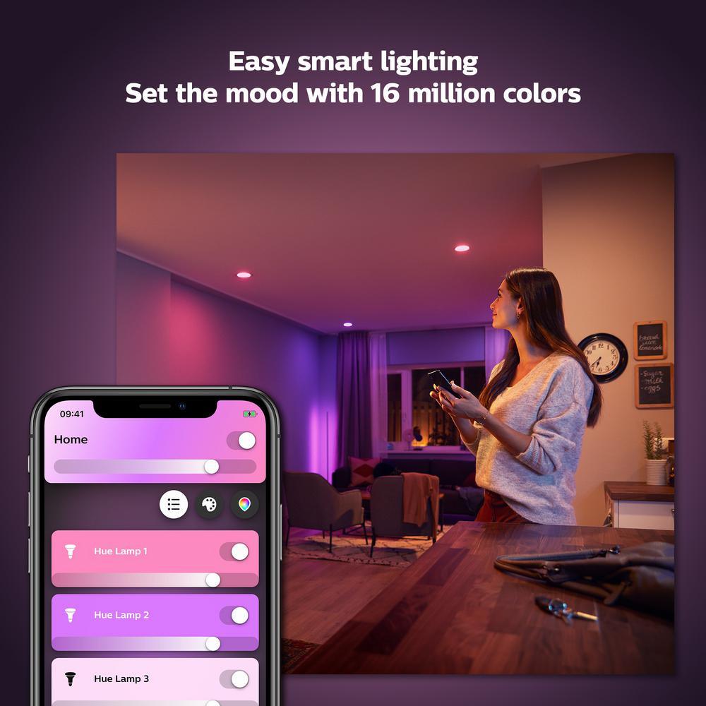 White and Color Ambiance BR30 LED 65W Equivalent Dimmable Smart Wireless Flood Light Bulb with Bluetooth - Super Arbor