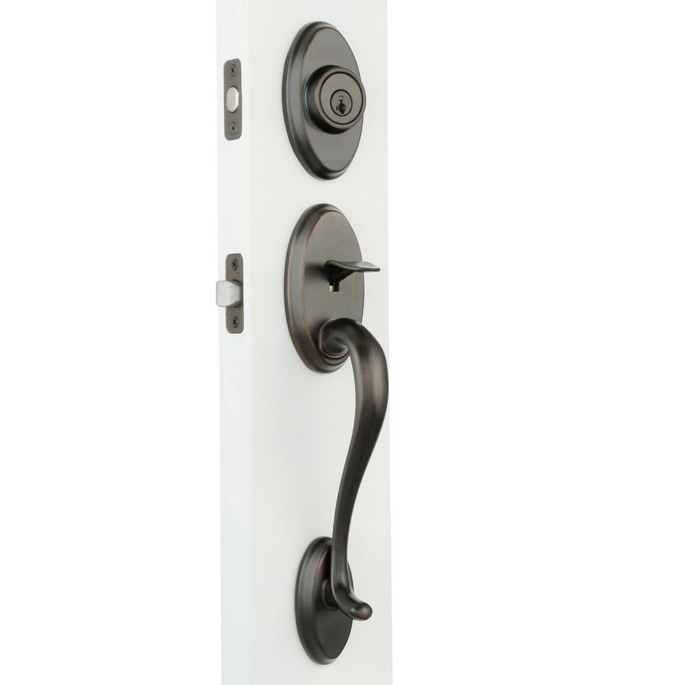 Shelburne Venetian Bronze Single Cylinder Door Handleset with Lido Door Lever Featuring SmartKey Security - Super Arbor
