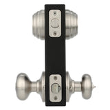 Juno Satin Nickel Exterior Entry Door Knob and Double Cylinder Deadbolt Combo Pack Featuring SmartKey Security - Super Arbor