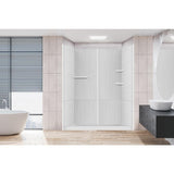 Prairie 60 in. W x 90 in. H 8-Piece Glue Up Cultured Marble Alcove Shower Wall Surround in Matte White w/Shelves, Trims - Super Arbor