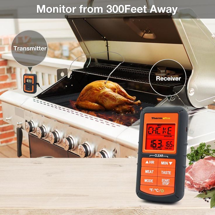 Digital Remote Wireless Cooking Thermometer with Timer