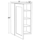 Home Decorators Collection Newport 9 in. W x 12 in. D x 36 in. H Assembled Plywood Wall Kitchen Cabinet in Pearl Gray with Soft Close