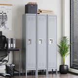 LISSIMO 66 in. 2-Shelf Steel Metal Locker for Home, 1 Door Dressing Room, Gym, Lockable Storage Lockers for Employees in Grey