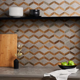 Eternal Oak Brown Diamond Matte Porcelain Mosaic Tile - Lux Tile