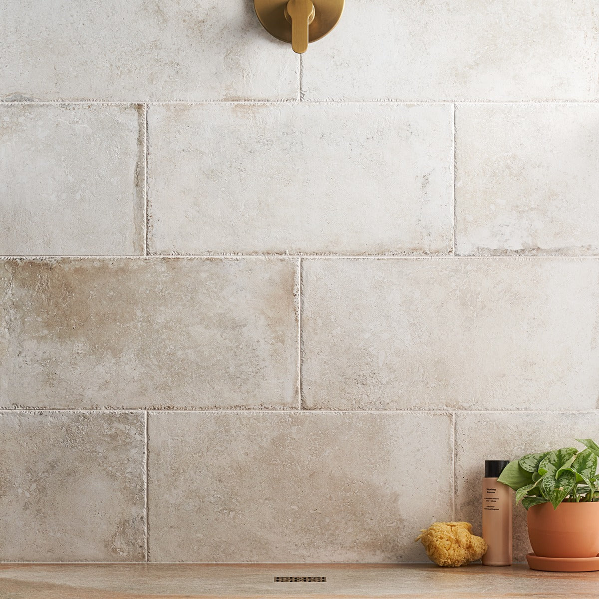 Seville Olimpia White 12x24 Matte Porcelain Tile - Travertine Look