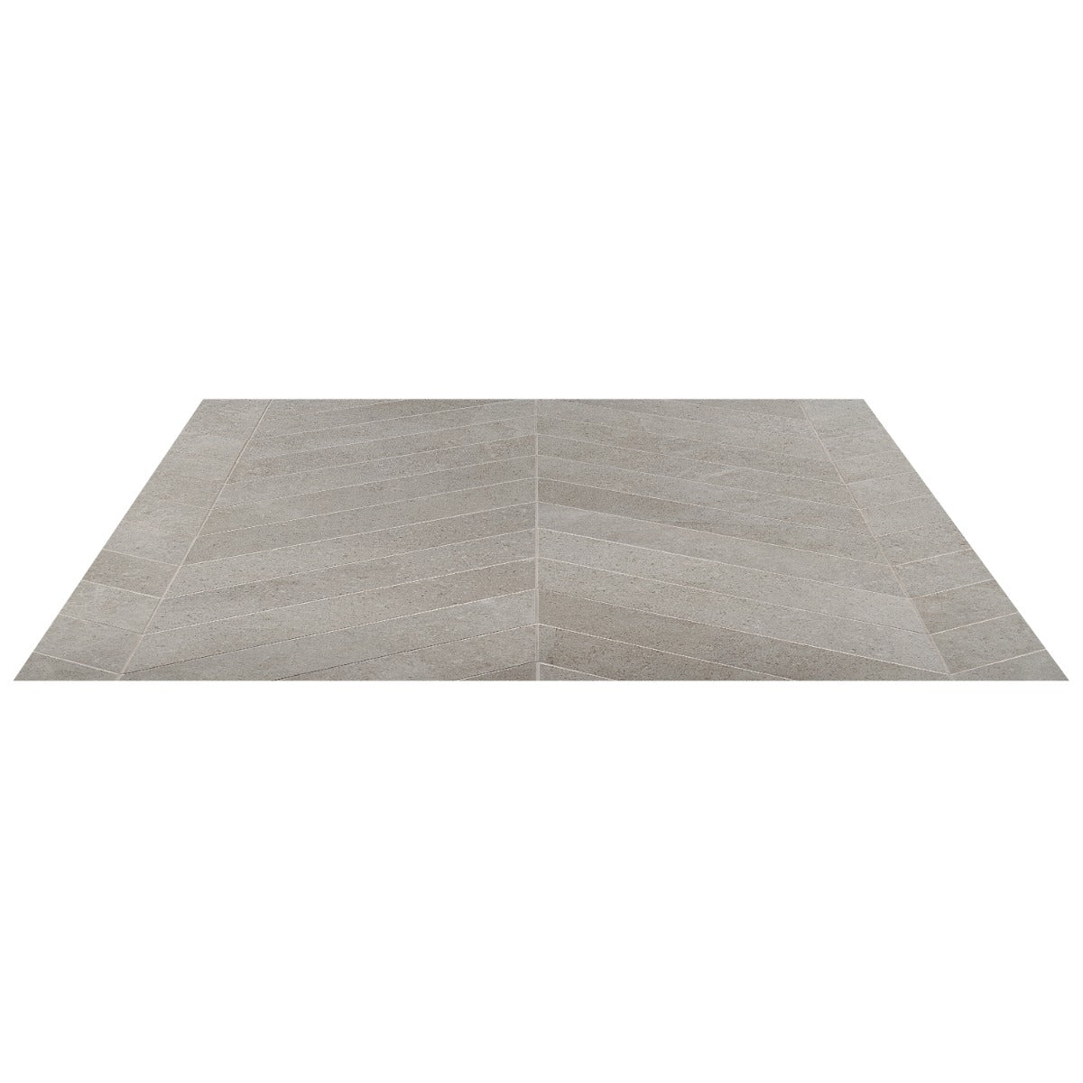 Lux Tile New Rock Fumo Light Gray 4x21 Chevron Matte Porcelain Tile