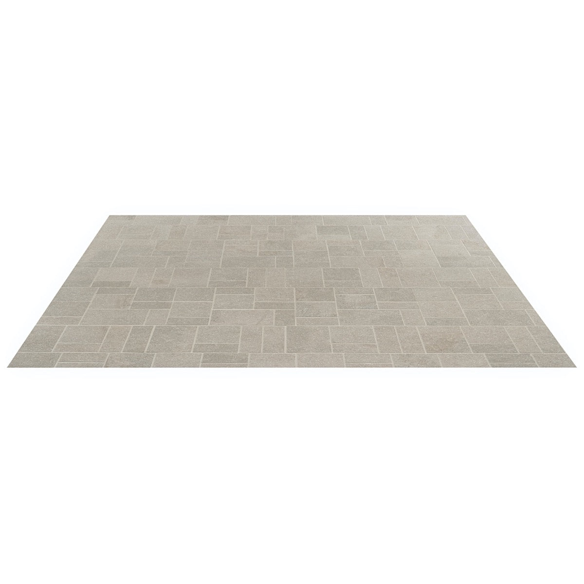 Acadia French Pattern Linen White Matte Porcelain Mosaic Tile - Tilebar