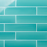 Colorplay Teal Green 4.5x18 Crackled Glossy Ceramic Tile by Lux Tile