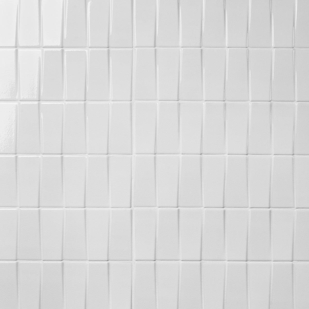 Lux Tile Colorplay Steps White 4.5x18 3D Glossy Crackled Ceramic Tile