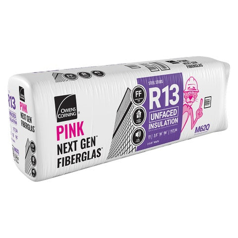 Owens Corning R-13 Unfaced Fiberglass Insulation Batts, 3.5 in. x 16 in. x 96 in. (5 Bags)