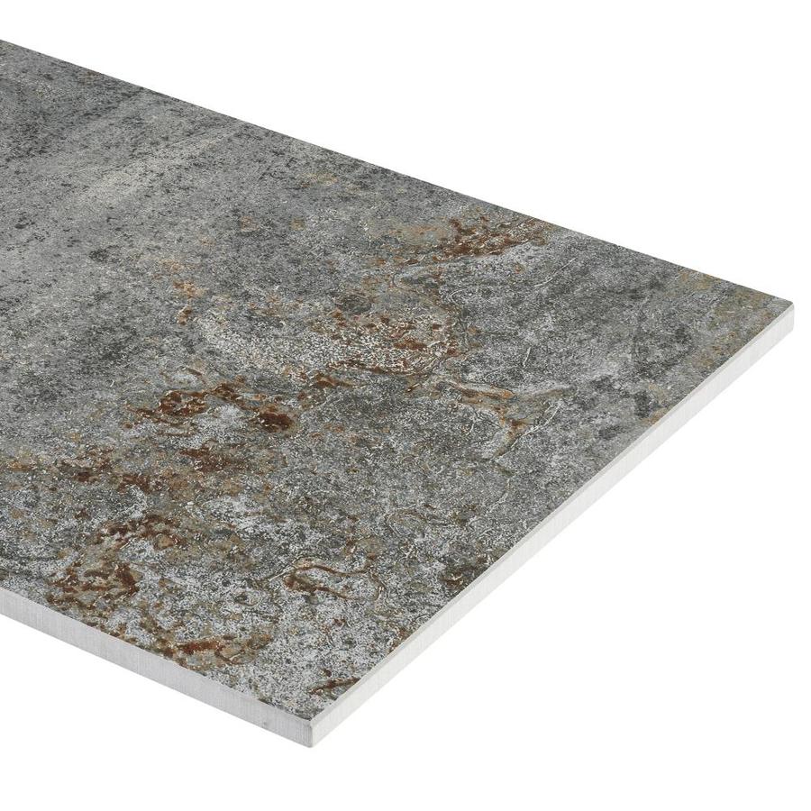 Crossville EnGarde 12-Pack Charcoal 6-in x 24-in Metallic Porcelain Stone Look Floor and Wall Tile - Super Arbor