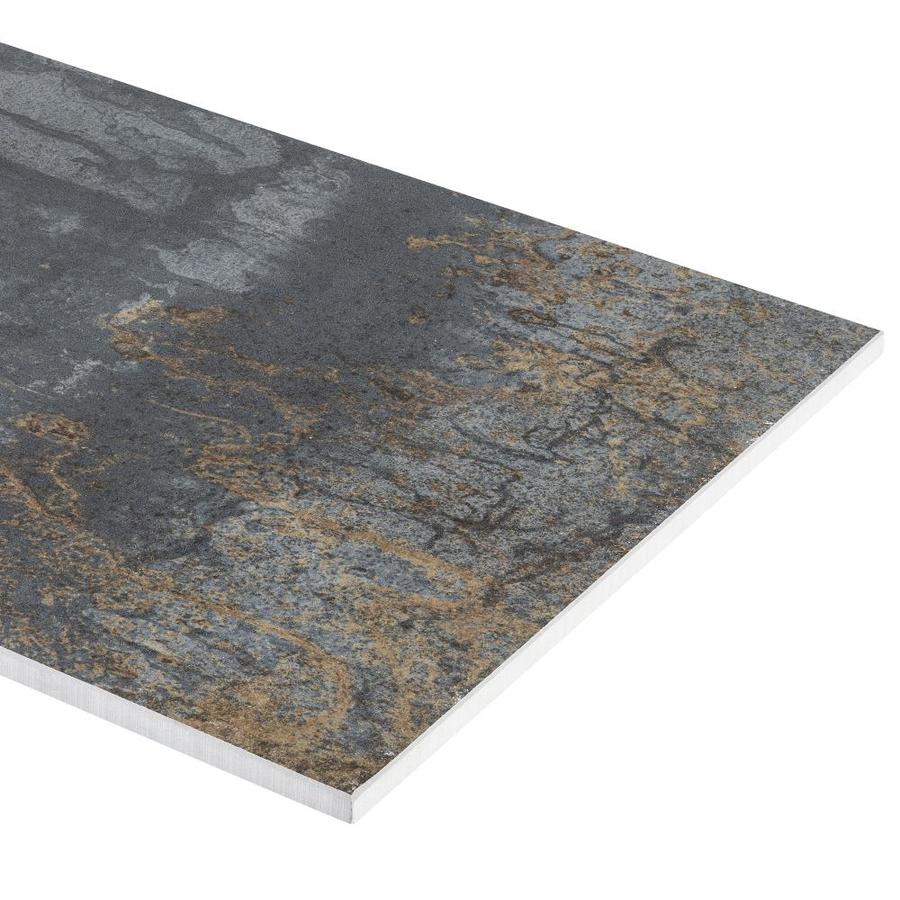 Crossville EnGarde 12-Pack Charcoal 6-in x 24-in Metallic Porcelain Stone Look Floor and Wall Tile - Super Arbor
