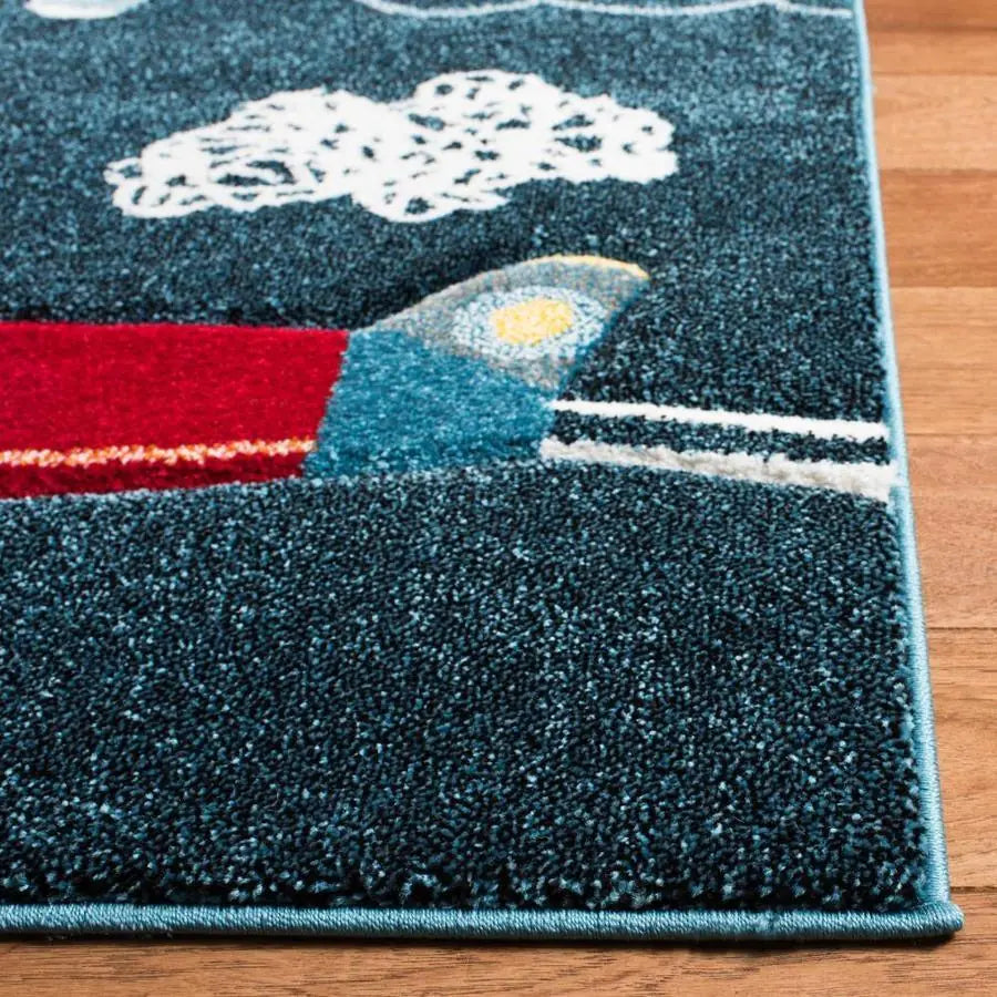 Safavieh Carousel Kids Planes 3 x 5 Navy/Ivory Indoor Kids Throw Rug
